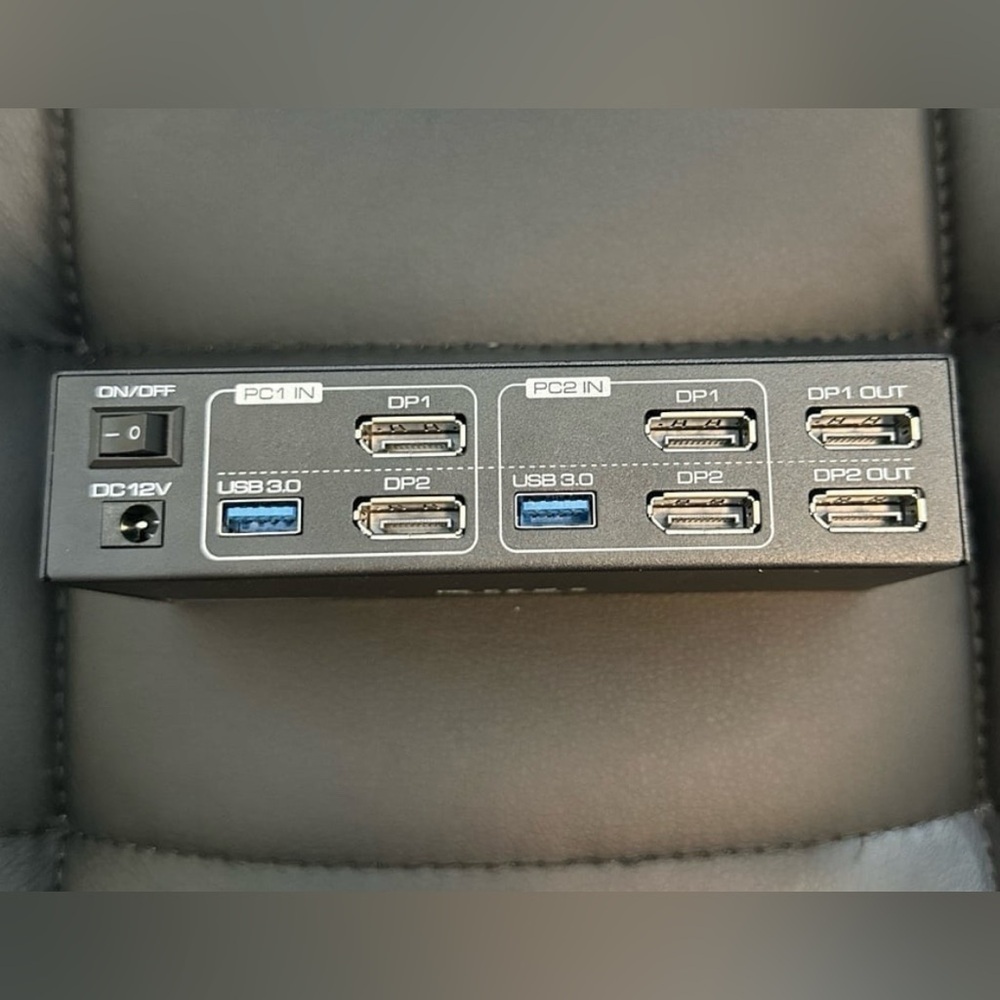 Displayport KVM Switch dual motor 2 in 1‎ out black - Picture 3 of 3